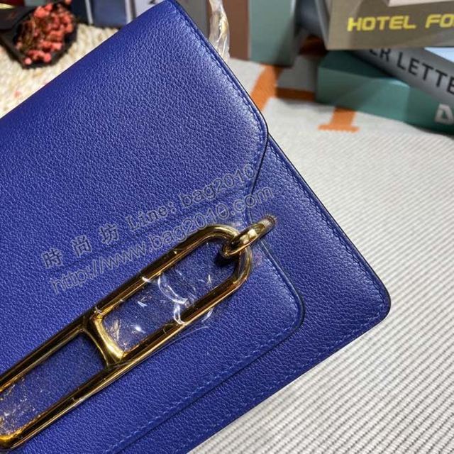 HERMES女包 豬鼻子包 Roulis Evercolor皮 寶藍 愛馬仕百搭款單肩包 愛馬仕斜挎背包  Ama1684